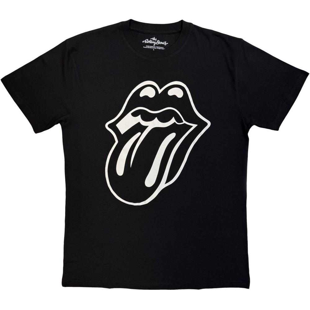 The Rolling Stones - Classic Tongue Mono Herren TShirt - Schwarz/Weiß